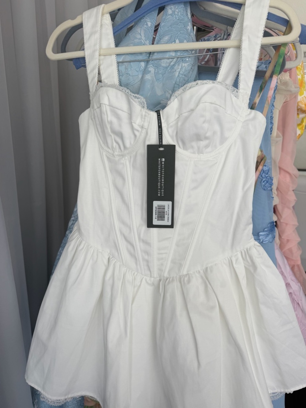 NWT White Fox Boutique White Corset Mini Dress - Picture 2 of 8